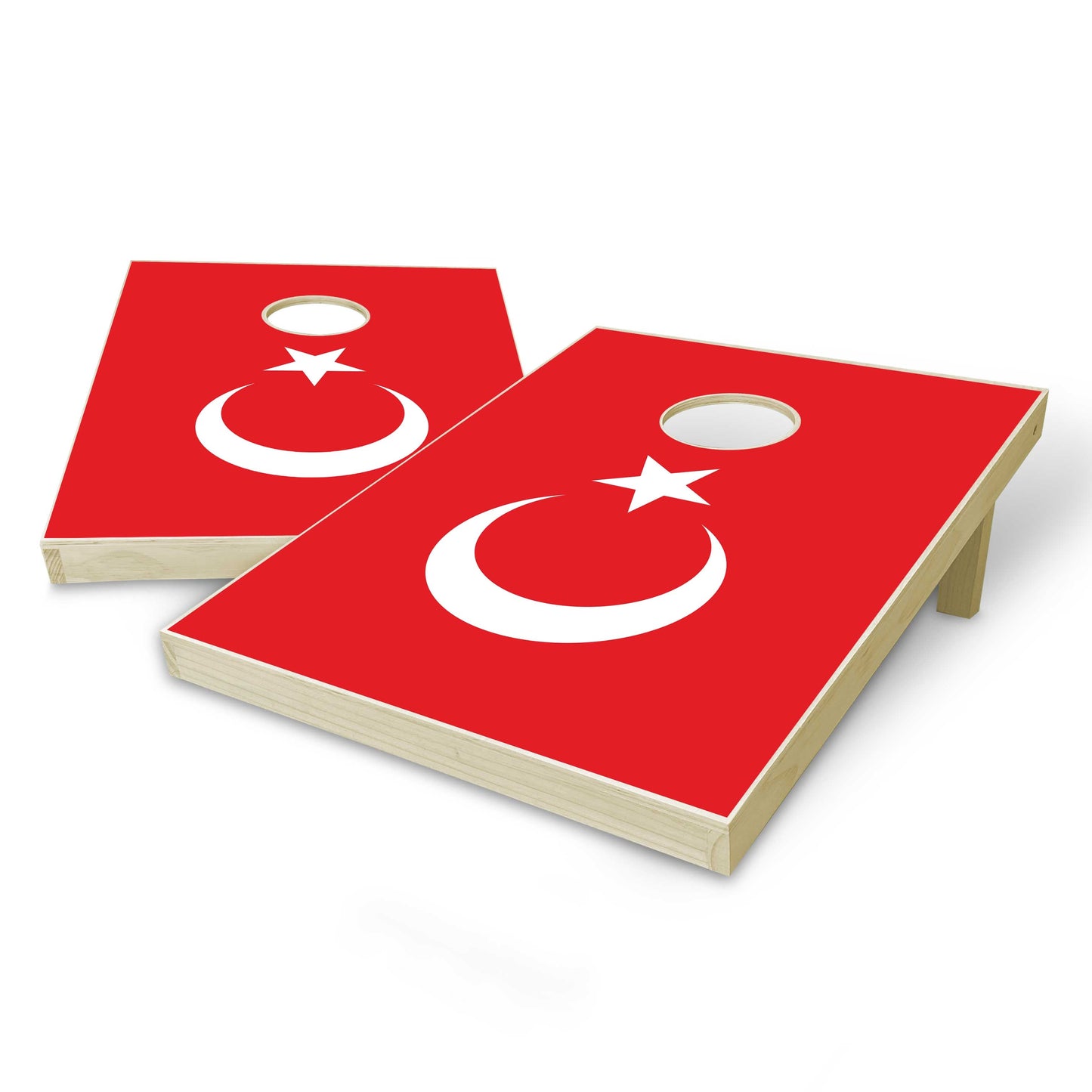 Turkey Flag Tailgate Cornhole Set - Distressed Wood