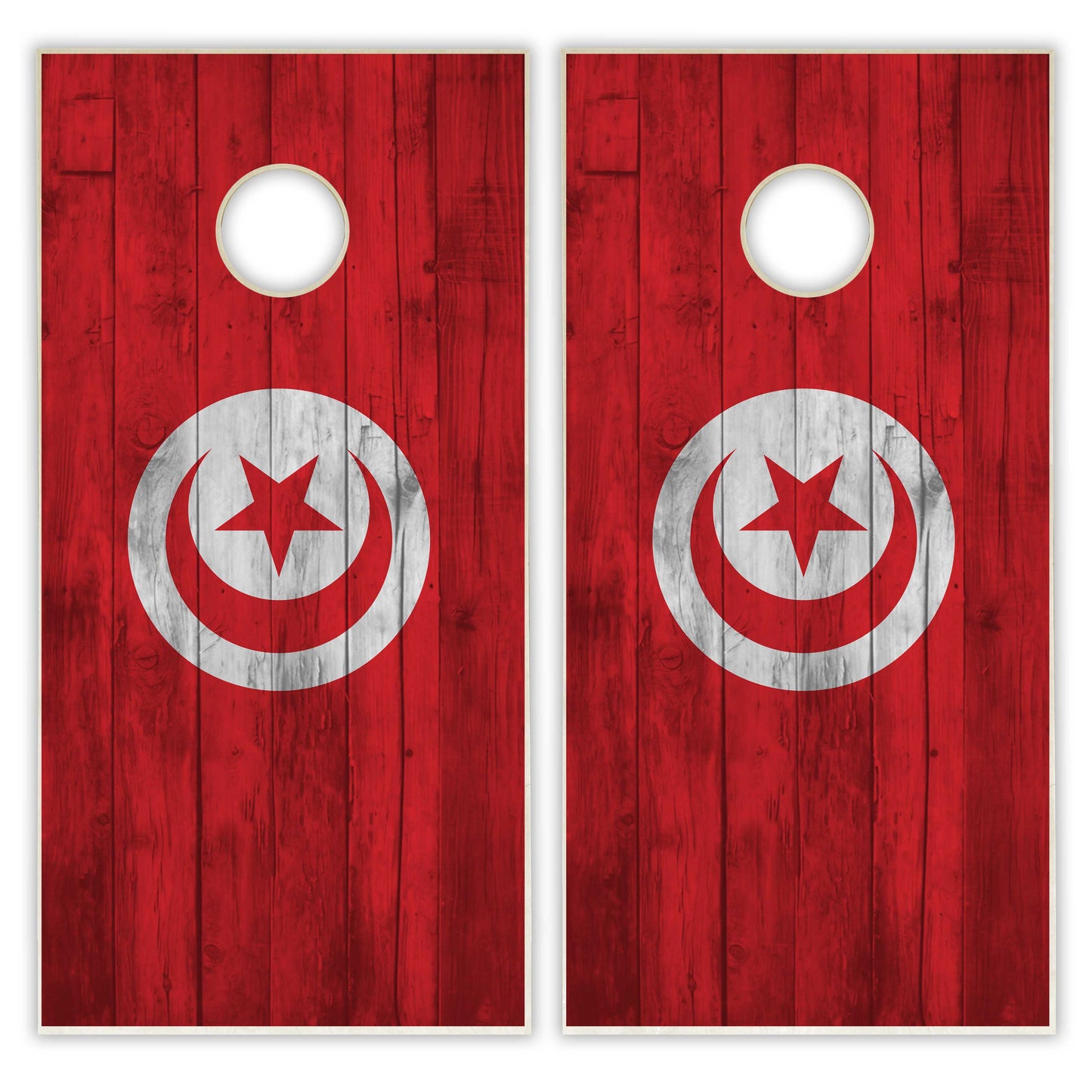 Turkey Flag Cornhole Set - Distressed Wood