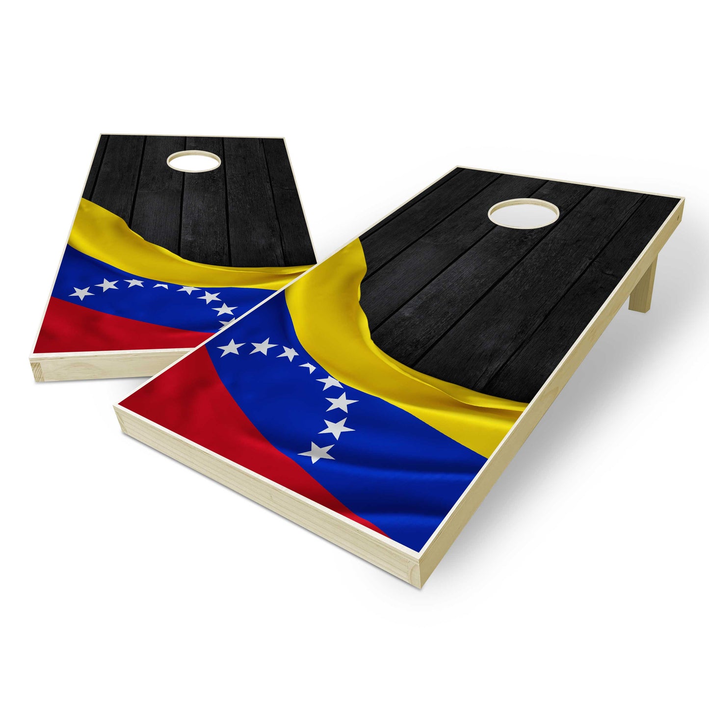 Venezuela Flag Cornhole Set - Black Wood