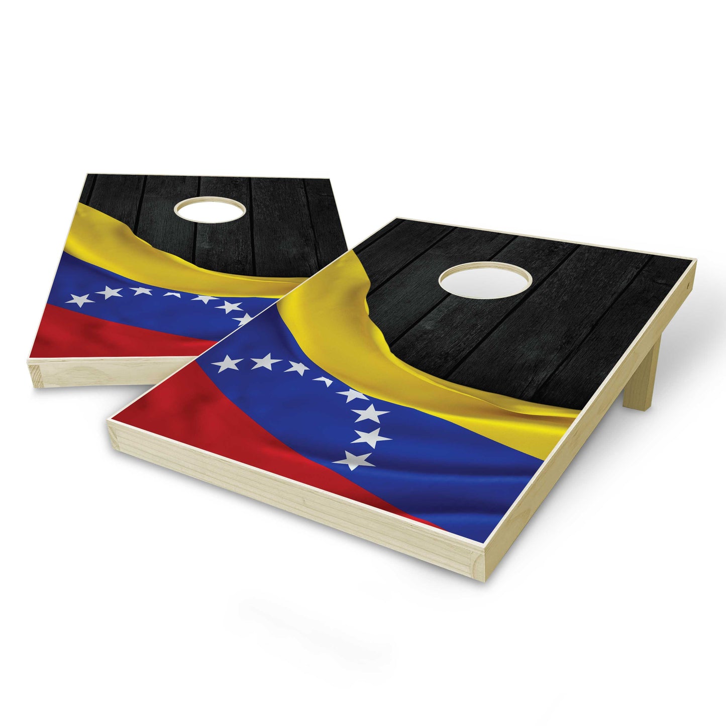 Venezuela Flag Tailgate Cornhole Set - Black Wood