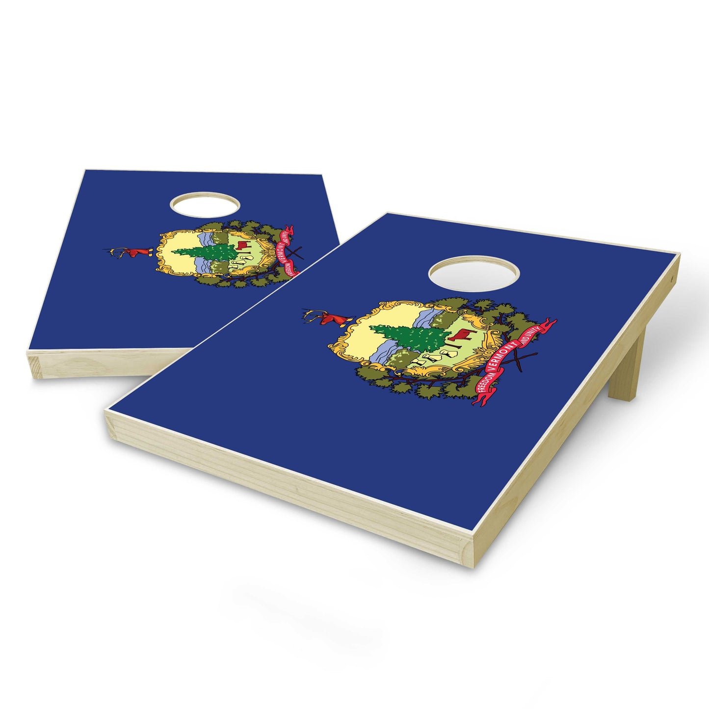 Vermont State Flag Tailgate Cornhole Set