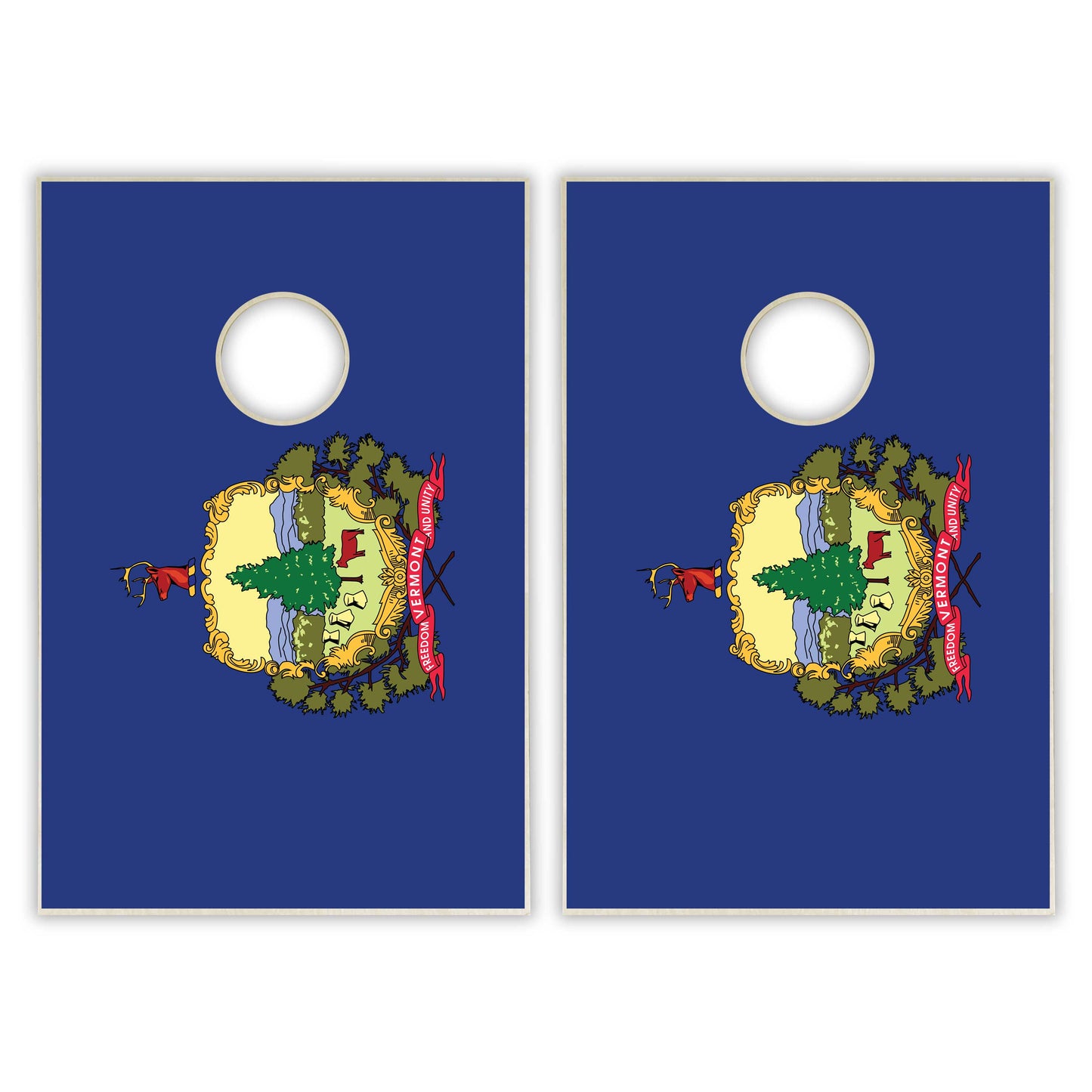 Vermont State Flag Tailgate Cornhole Set