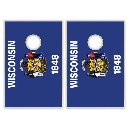 Wisconsin State Flag Tailgate Cornhole Set
