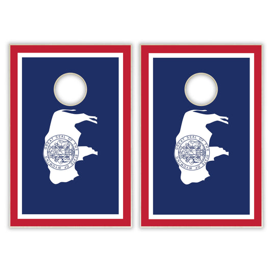 Wyoming State Flag Tailgate Cornhole Set