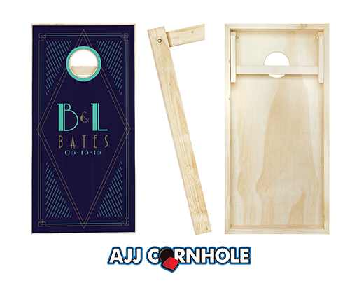 Customized Art Deco Wedding Cornhole Set