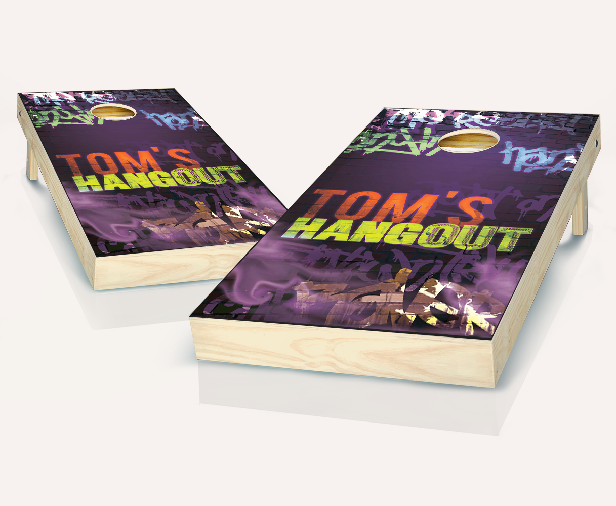 Customized Blacklight Hangout Cornhole Set