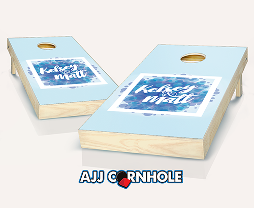 Customized Blue Vogue Wedding Cornhole Set