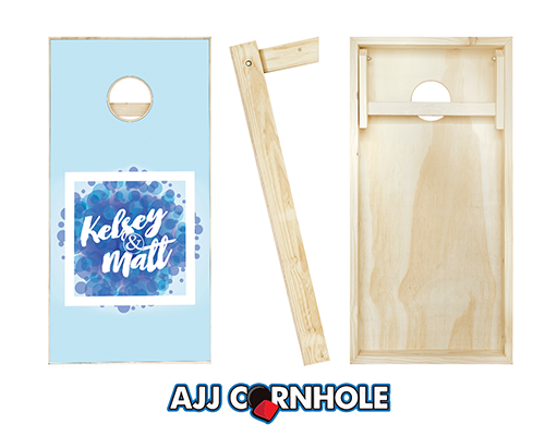 Customized Blue Vogue Wedding Cornhole Set