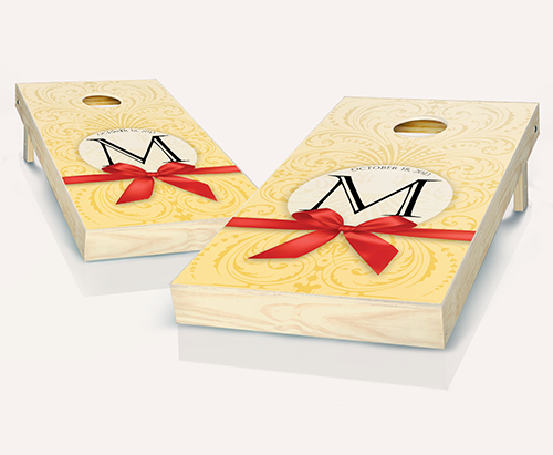 Customized Bow Wedding Cornhole Set