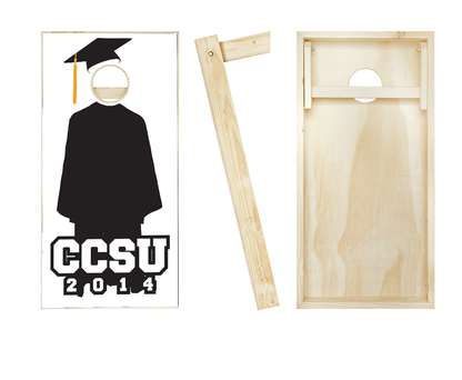 Customized Cap and Gown Graduation Cornhole Set
