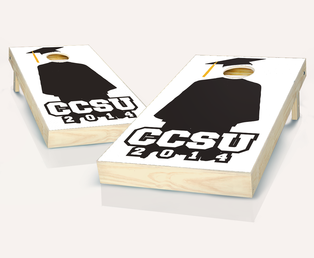 Customized Cap and Gown Graduation Cornhole Set