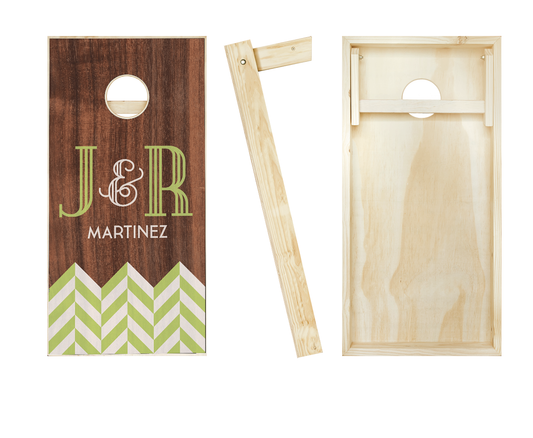 Customized Chevron Initial Wedding Cornhole Set