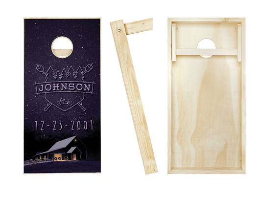 Customized Country Rustic Campfire Cornhole Set