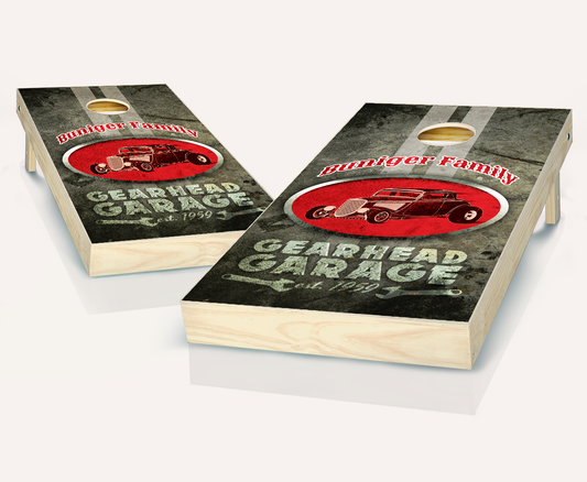 Customized Gearhead Garage Cornhole Set