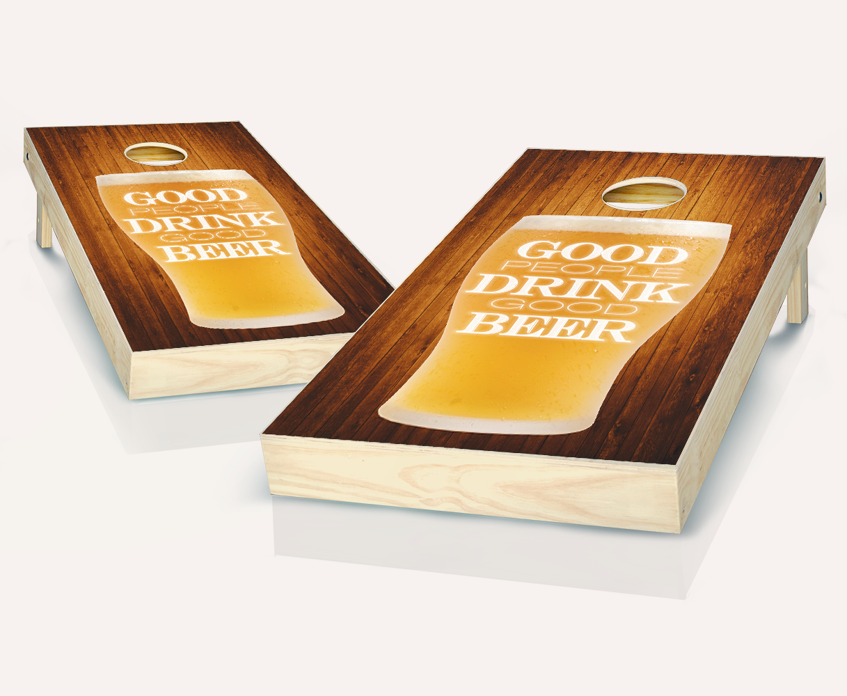 Good People Drink Good Beer Cornhole Set