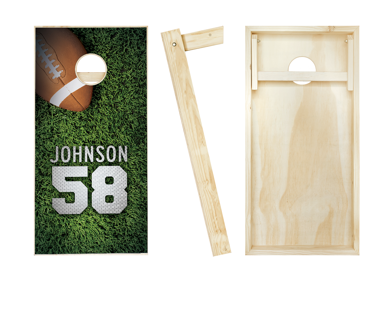 Customized Jersey Football Field Cornhole Set