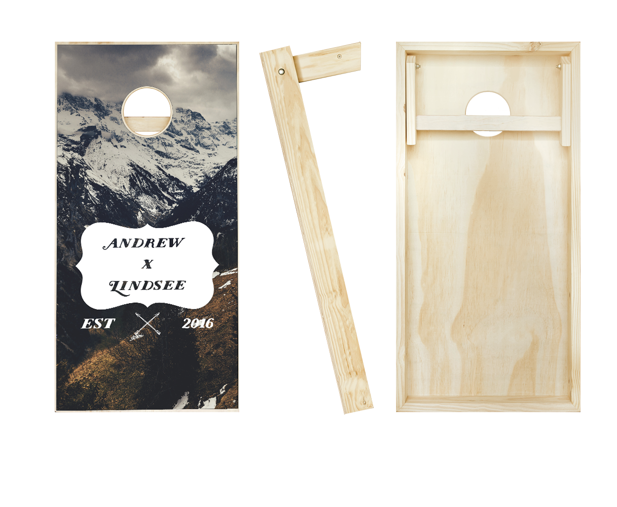 Customized Mountain Wedding Cornhole Set