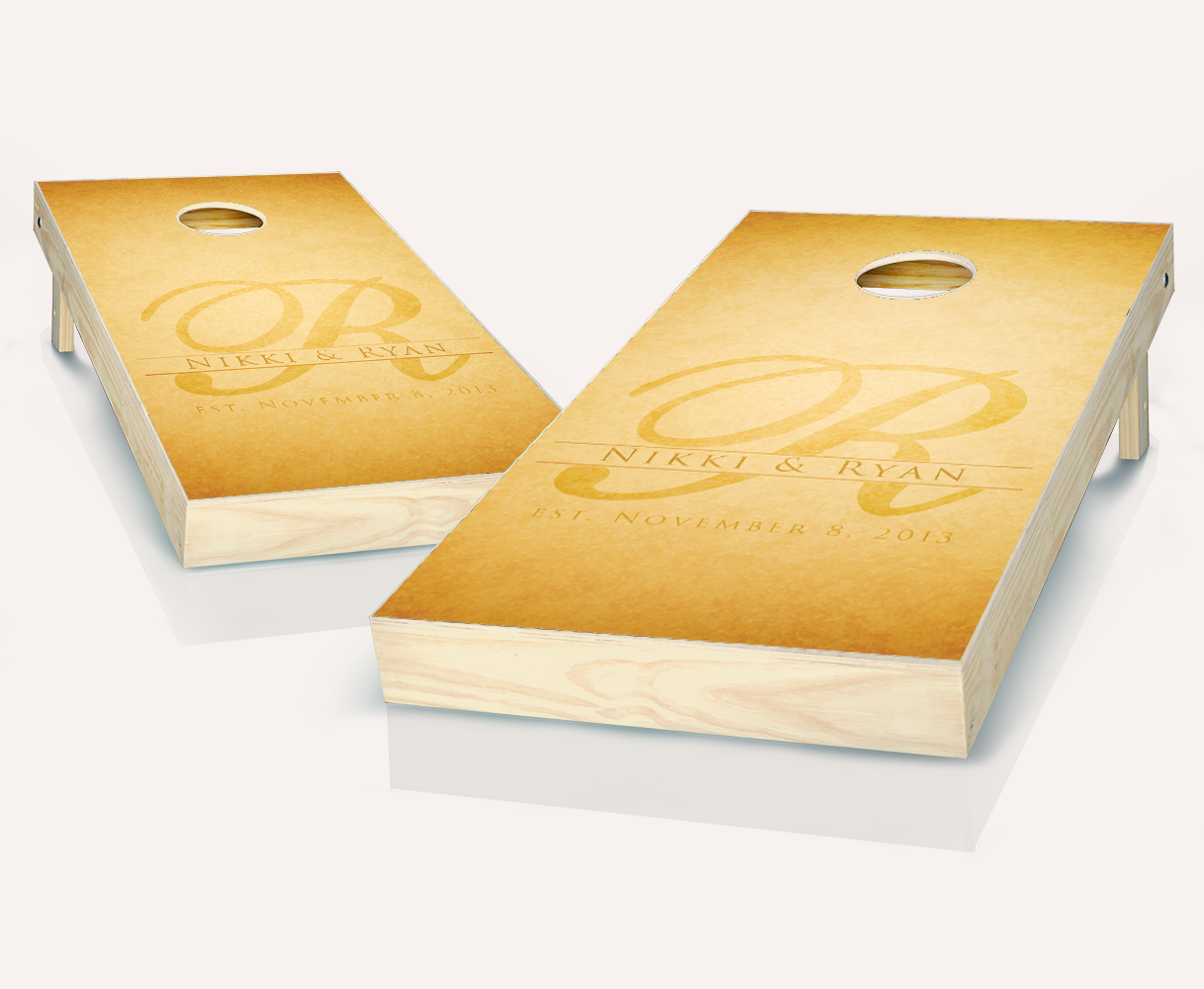 Customized Letter Rustic Wedding Cornhole Set