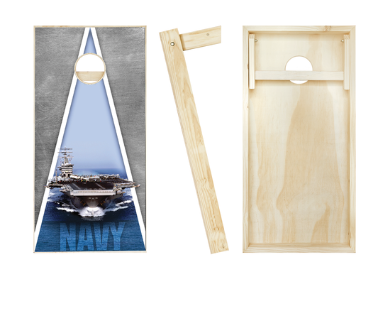 US Navy Triangle Ship Cornhole Set