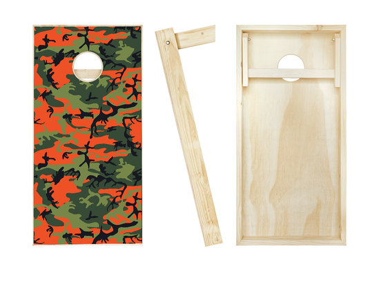 Orange Camo Cornhole Set