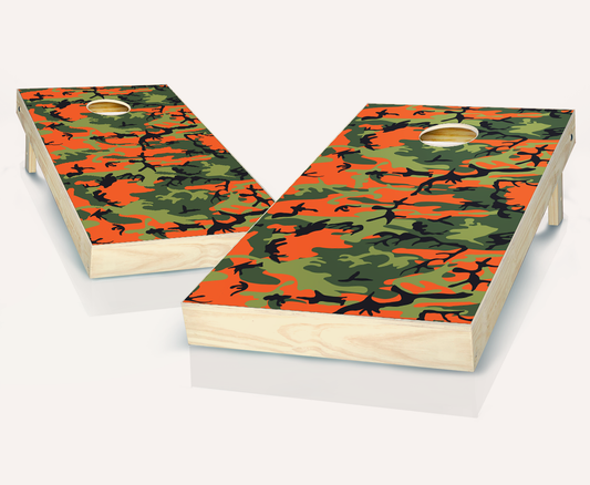 Orange Camo Cornhole Set