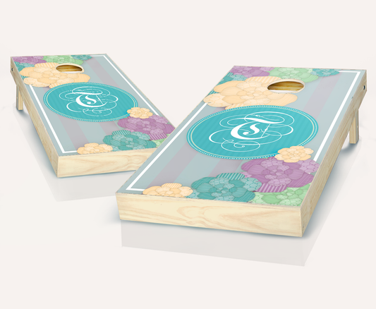 Customized Paper Flowers Wedding Cornhole Set