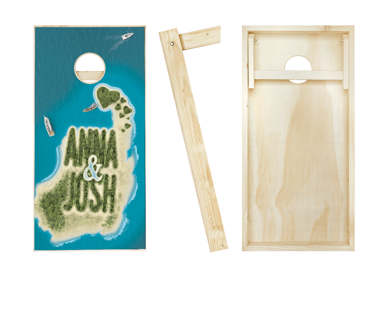 Customized Paradise to Share Wedding Cornhole Set