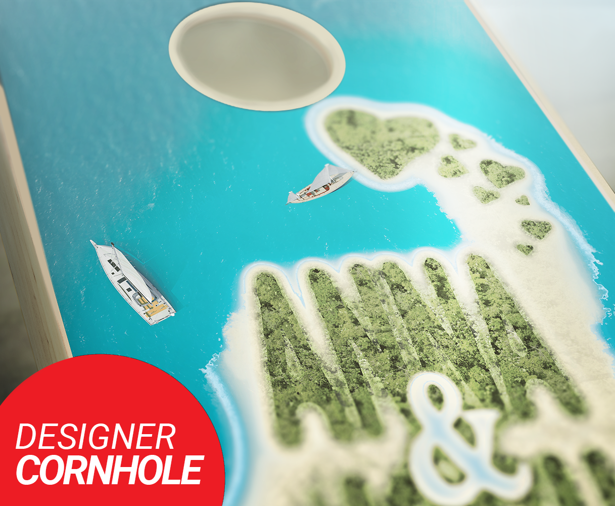 Customized Paradise to Share Wedding Cornhole Set