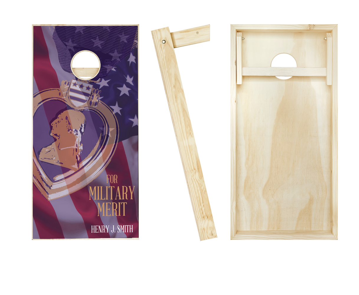 Purple Heart Cornhole Set