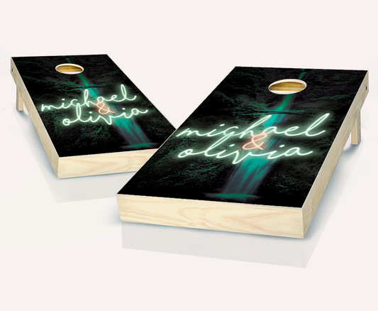 Customized Rainforest Wedding Cornhole Set