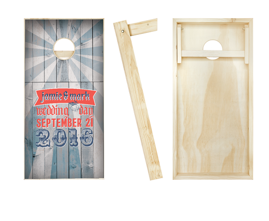 Customized Retro Carnie Wedding Cornhole Set