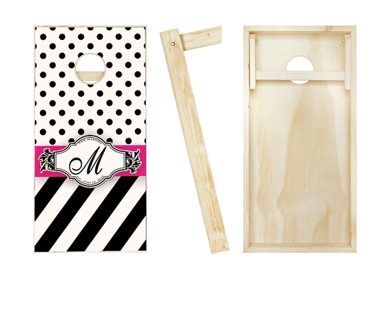 Customized Ribbon Black Wedding Cornhole Set