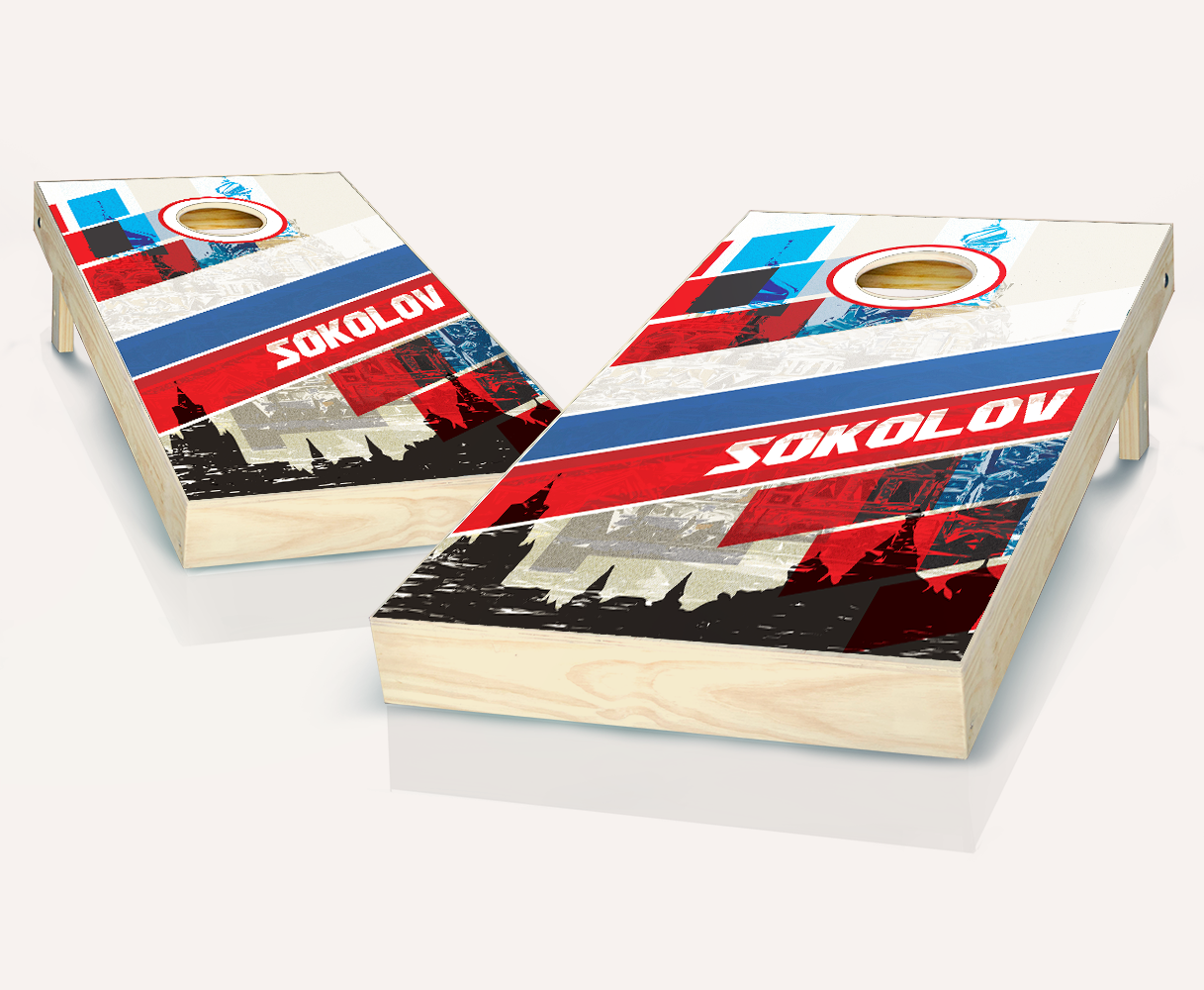 Customized Russian Last Name Cornhole Set