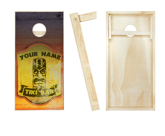 Customized Tiki Cornhole Set