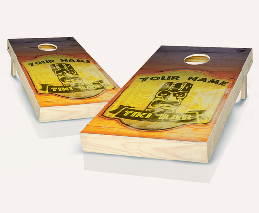 Customized Tiki Cornhole Set