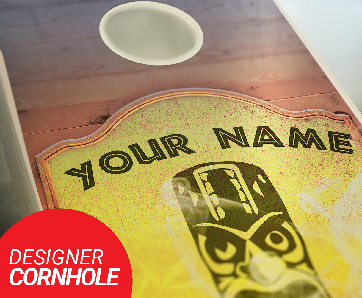 Customized Tiki Cornhole Set