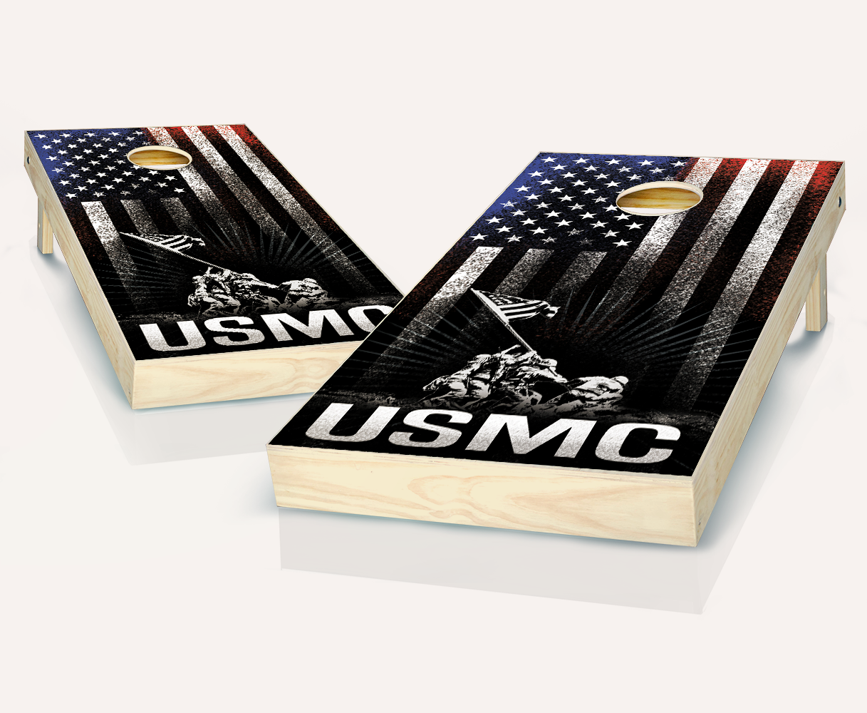 US Marine Corps Hanging Stripes Cornhole Set