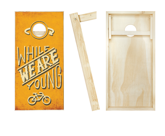 While We Are Young Cornhole Set