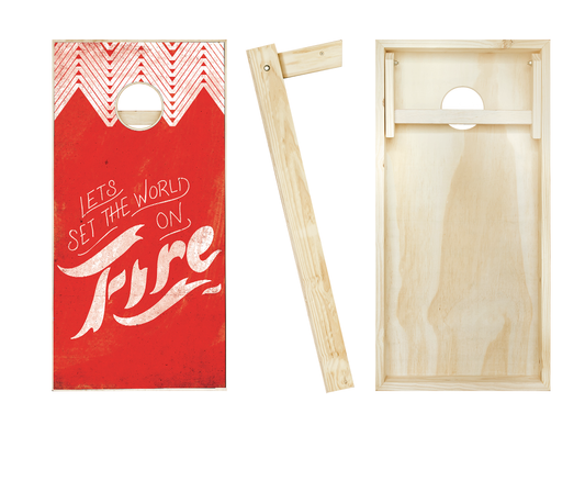 World on Fire Cornhole Set