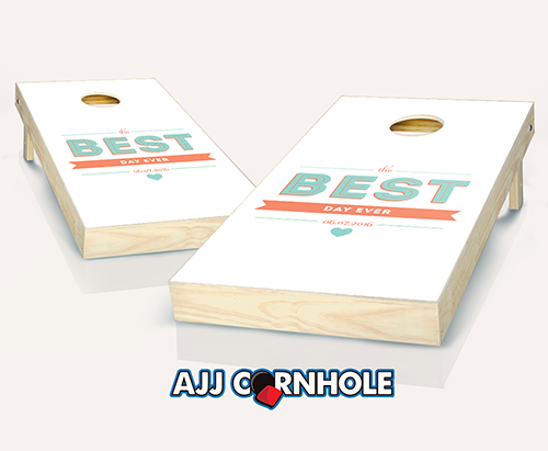 Customized Best Day Ever Wedding Cornhole Set