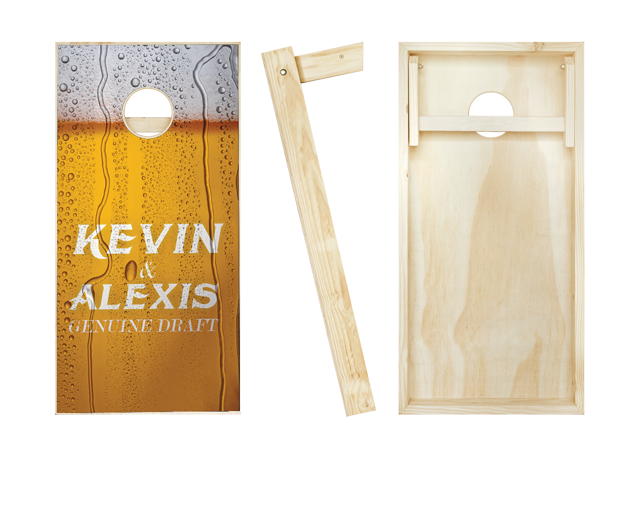 Customized Draft Beer Wedding Cornhole Set