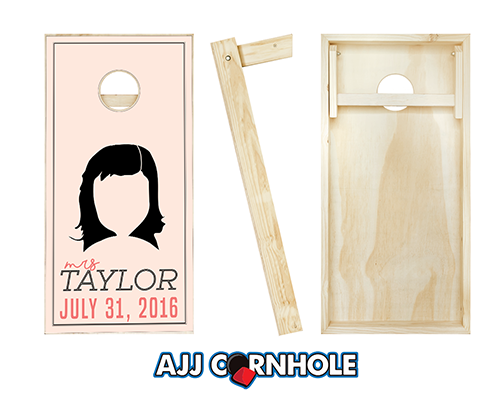 Customized Hairstyle Wedding Cornhole Set