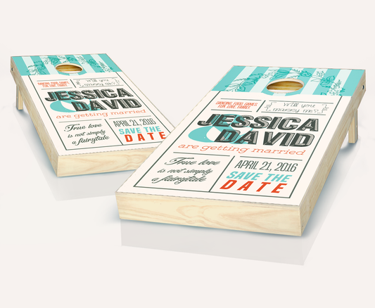 Customized Invitation Wedding Cornhole Set