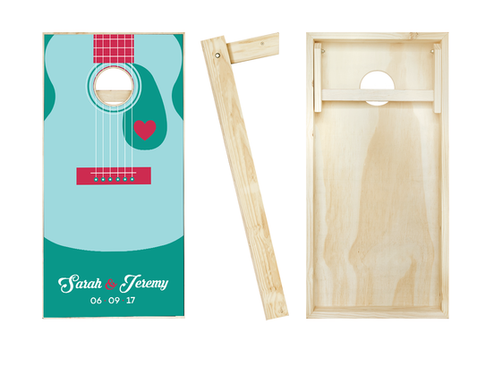 Customized Guitar Wedding Cornhole Set