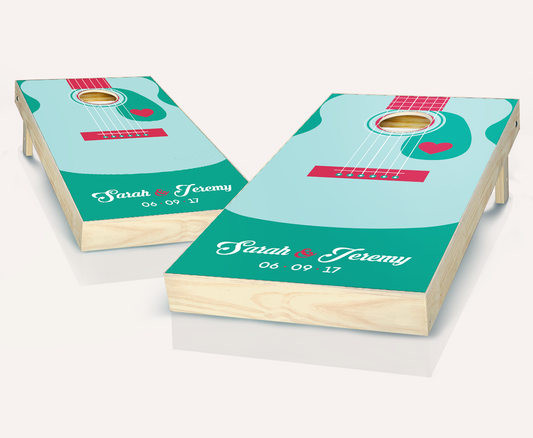 Customized Guitar Wedding Cornhole Set