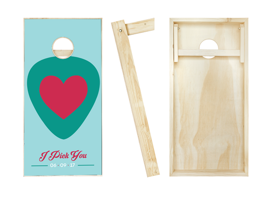 Customized Guitar Pick Wedding Cornhole Set