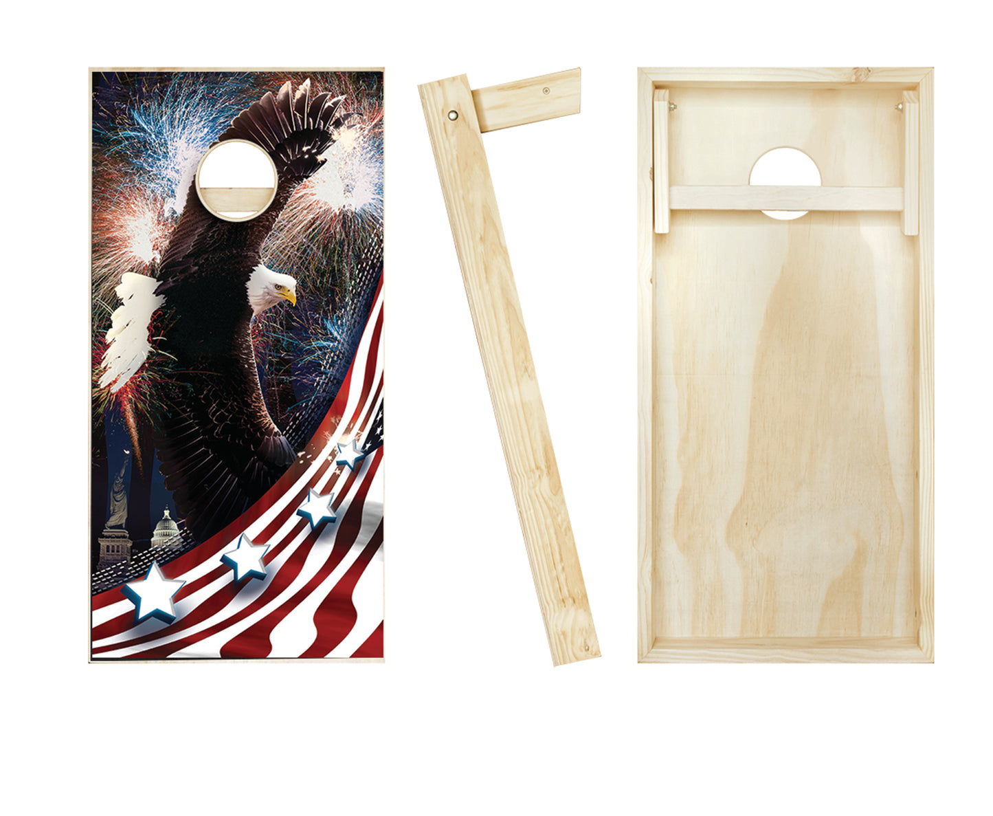 Bald Eagle Fireworks Cornhole Set