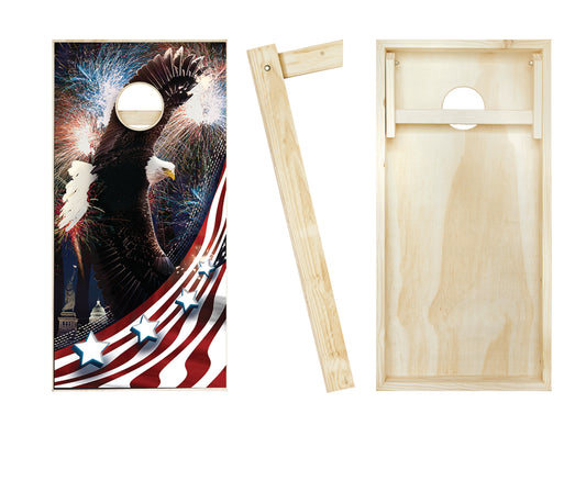 Bald Eagle Fireworks Cornhole Set