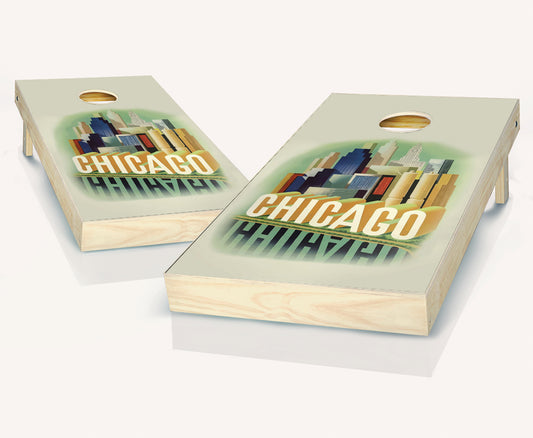 Chicago Poster Cornhole Set