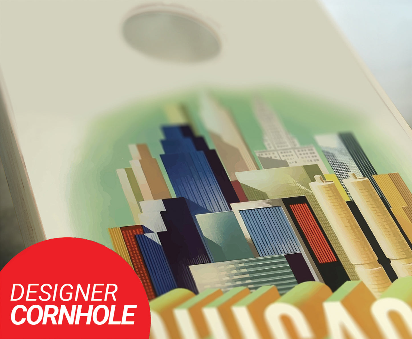 Chicago Poster Cornhole Set